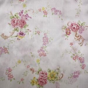Vintage 1990 stretch cottagecore floral fabric yardage